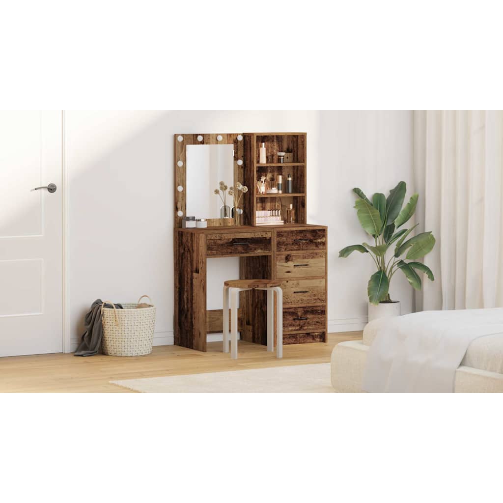 Makiažo stalas 2 pcs Ruda 50 x 41 x 135 cm Apdirbta mediena