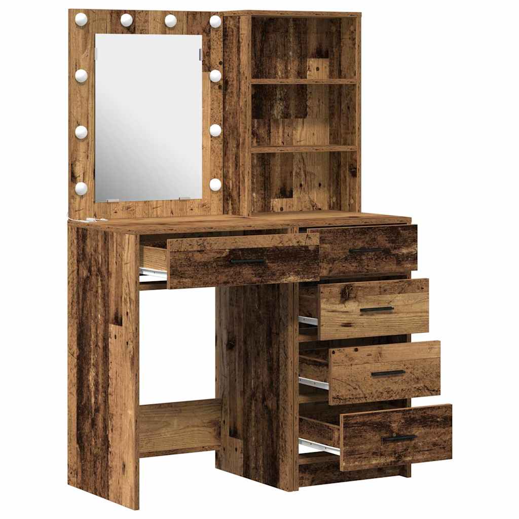 Makiažo stalas 2 pcs Ruda 50 x 41 x 135 cm Apdirbta mediena
