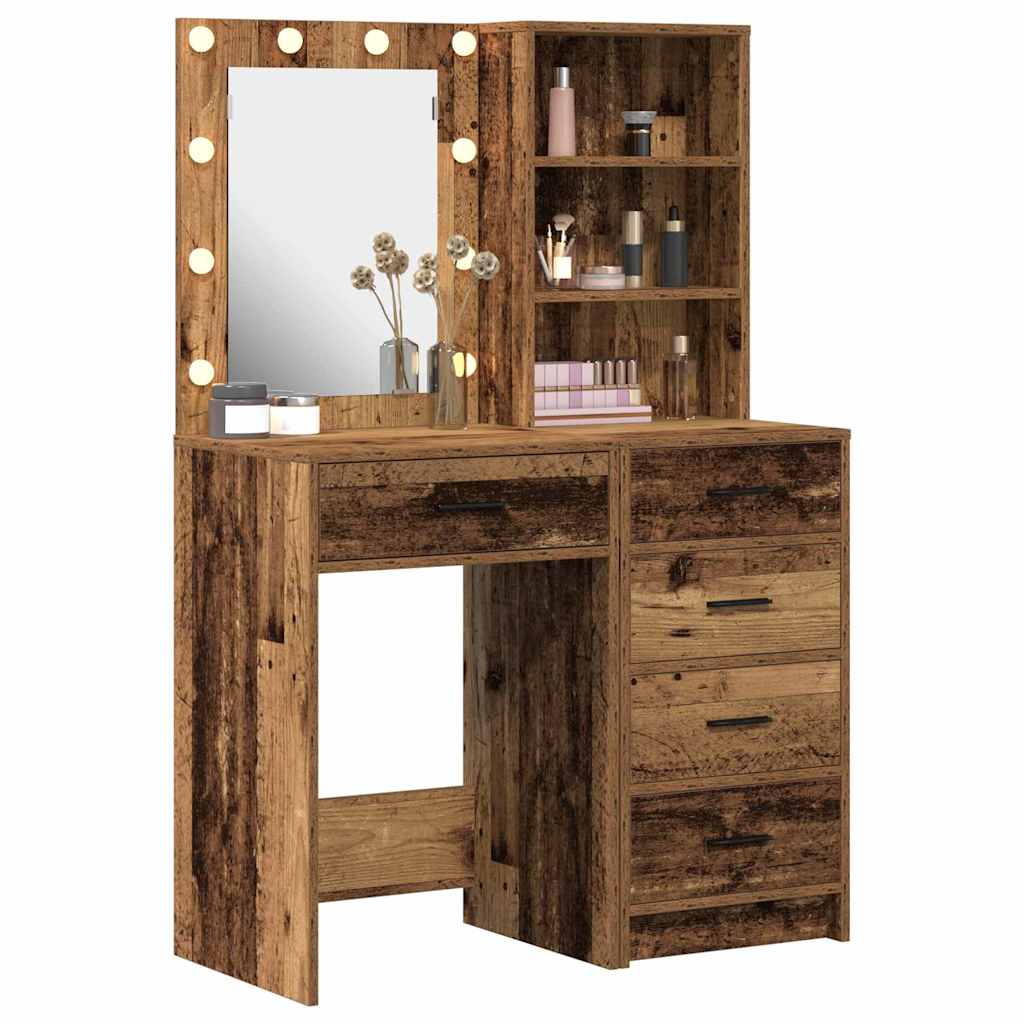 Makiažo stalas 2 pcs Ruda 50 x 41 x 135 cm Apdirbta mediena
