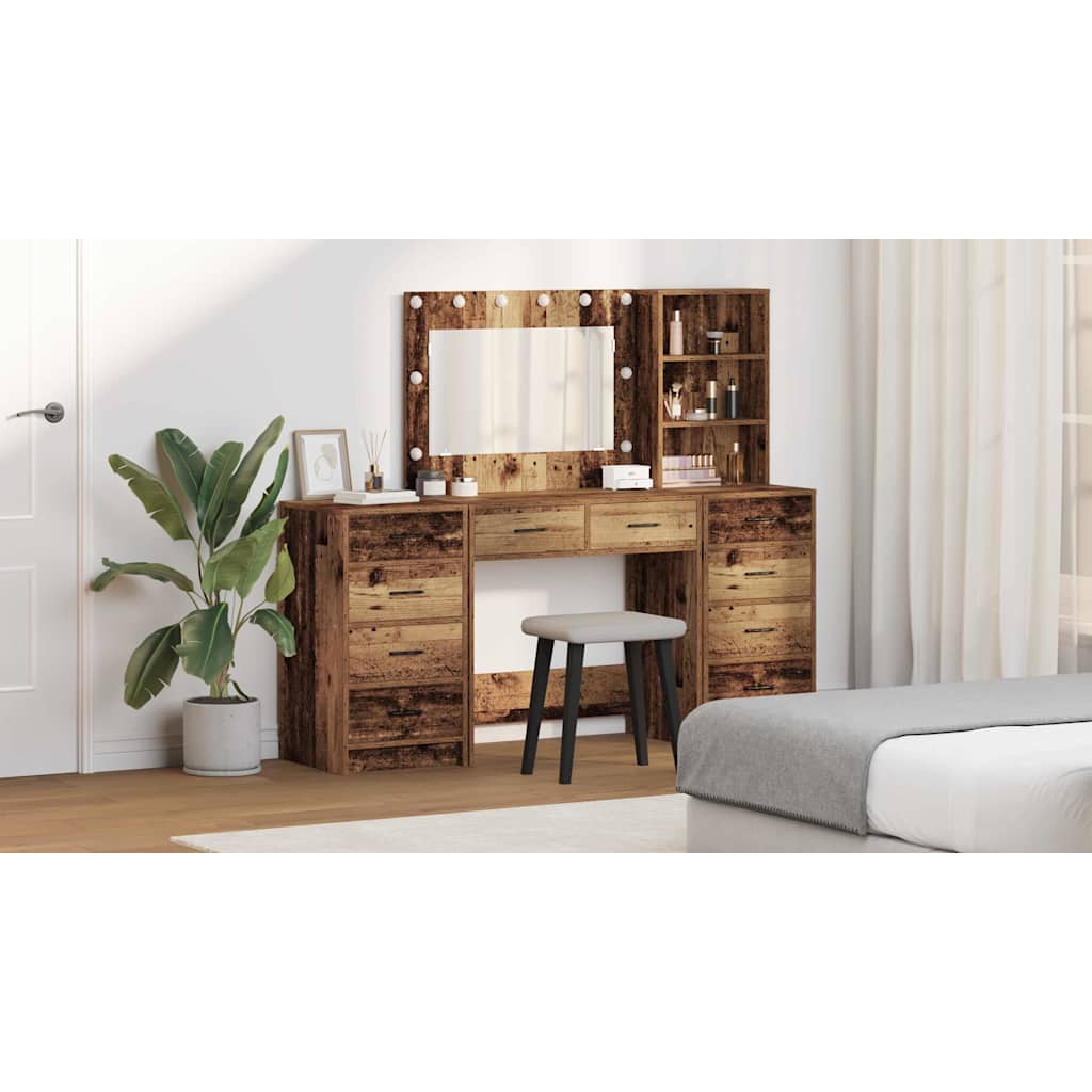 Makiažo stalas 3 pcs Ruda 40 x 41 x 135 cm Apdirbta mediena