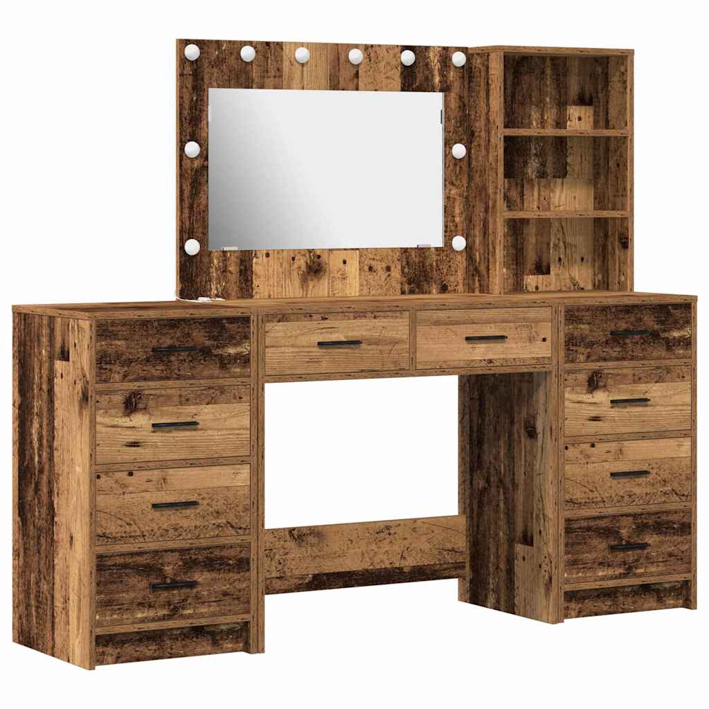Makiažo stalas 3 pcs Ruda 40 x 41 x 135 cm Apdirbta mediena