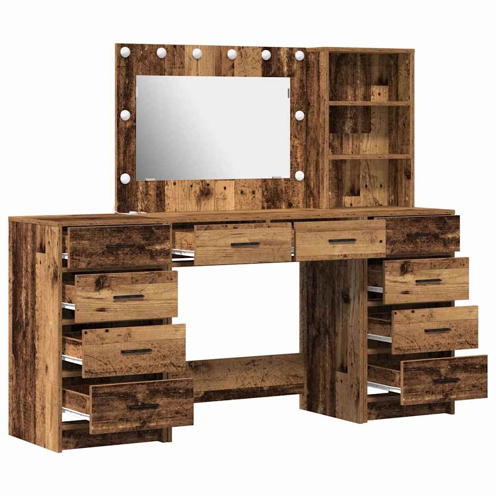 Makiažo stalas 3 pcs Ruda 40 x 41 x 135 cm Apdirbta mediena
