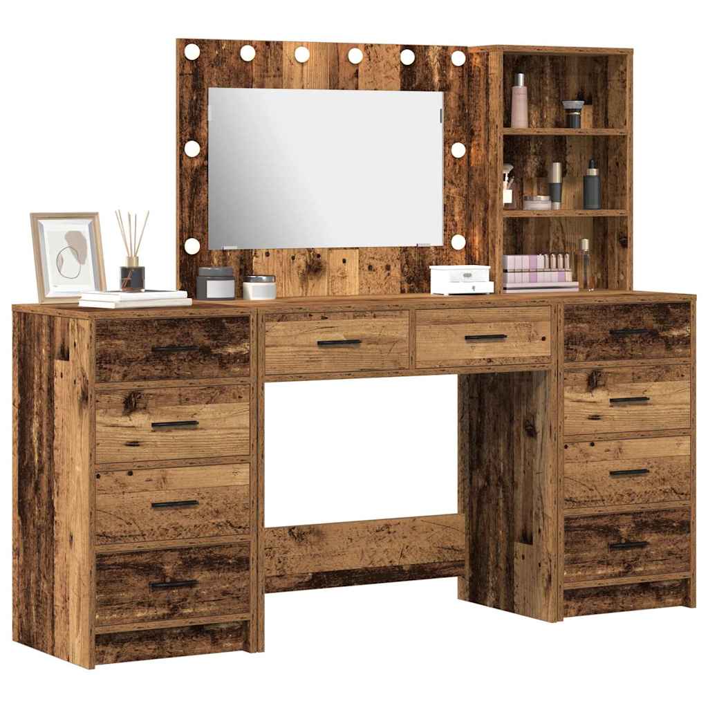 Makiažo stalas 3 pcs Ruda 40 x 41 x 135 cm Apdirbta mediena