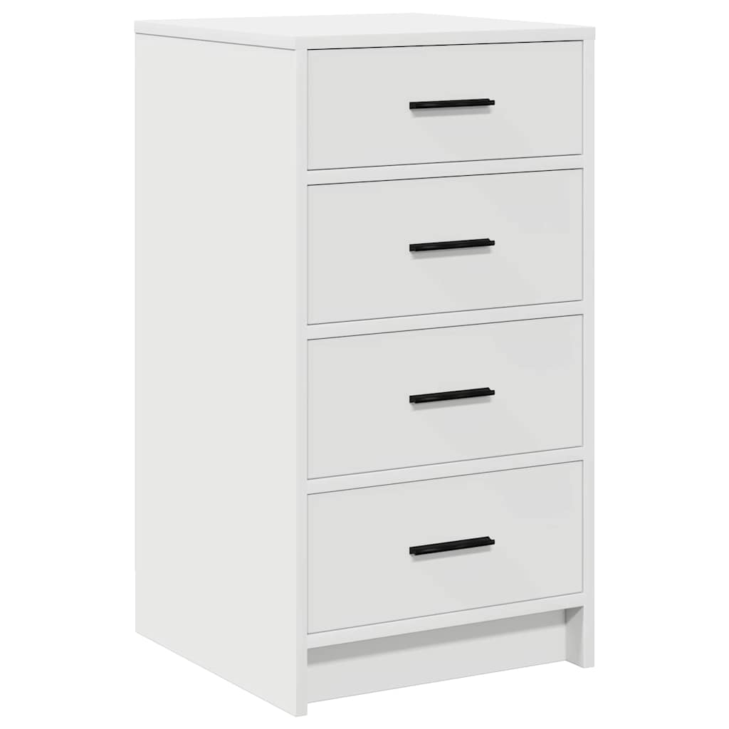 Makeup Table with Drawers 3 pcs White Engineered Wood