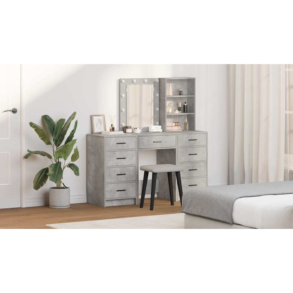 Makiažo stalas 3 pcs Pilka 40 x 41 x 135 cm Apdirbta mediena
