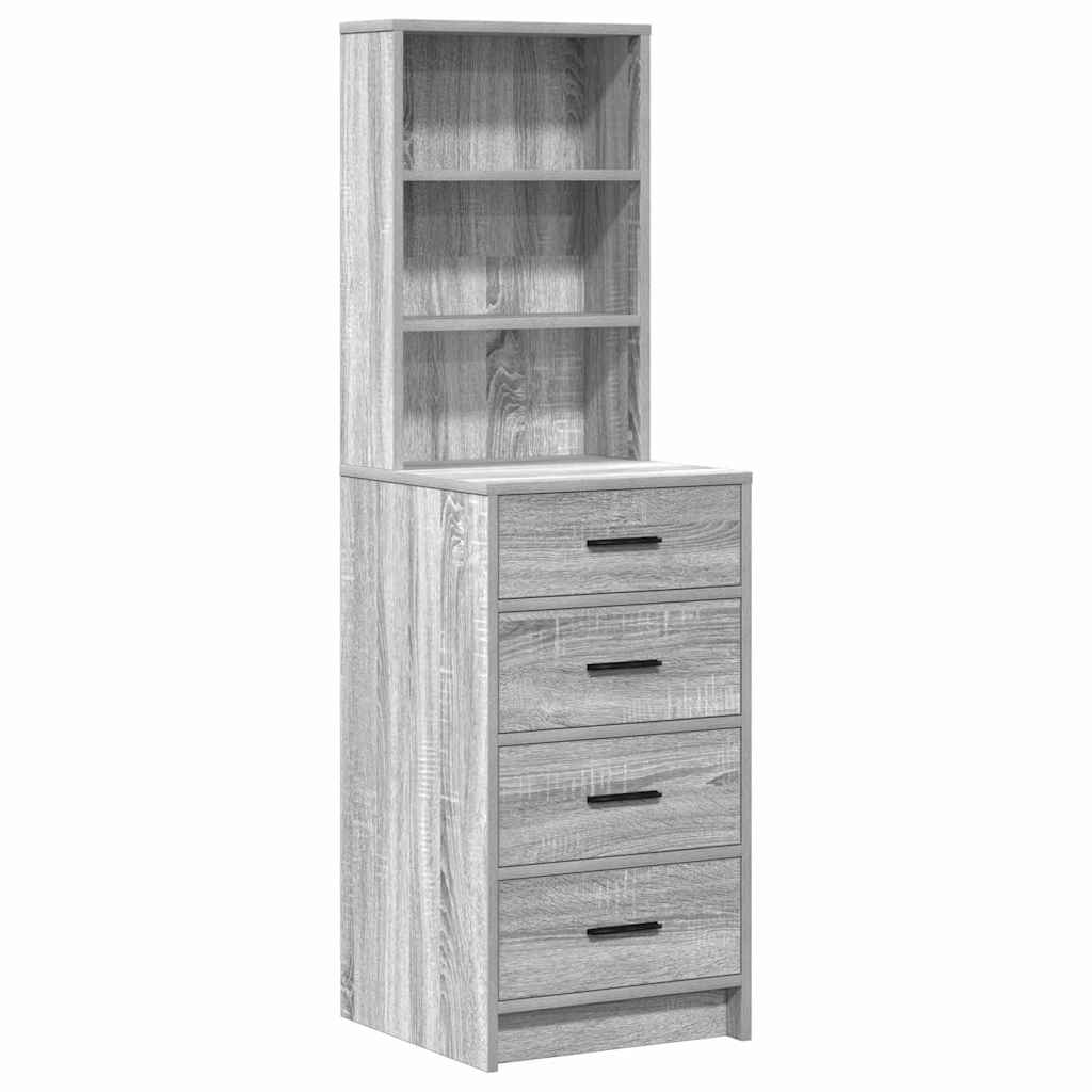 Makiažo stalas 3 pcs Pilka 40 x 41 x 135 cm Apdirbta mediena