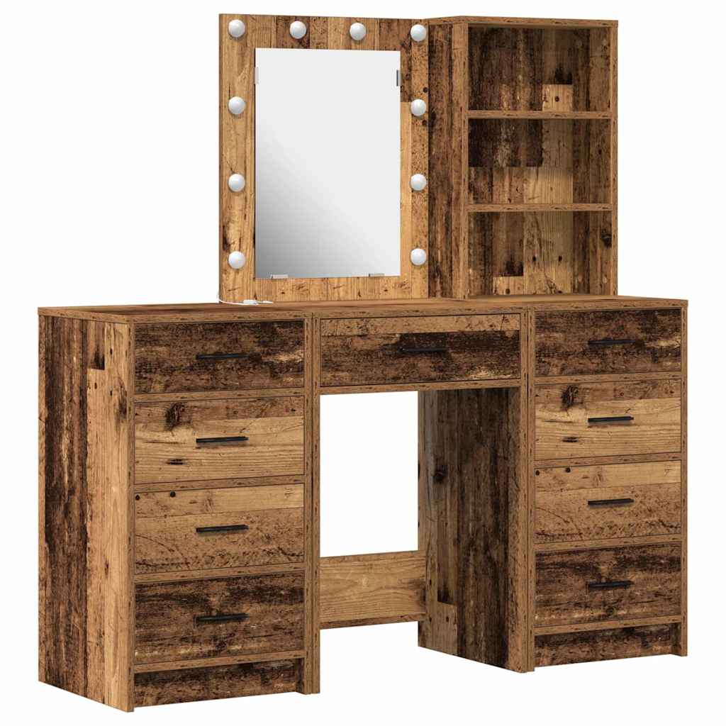 Makiažo stalas 3 pcs Ruda 40 x 41 x 135 cm Apdirbta mediena