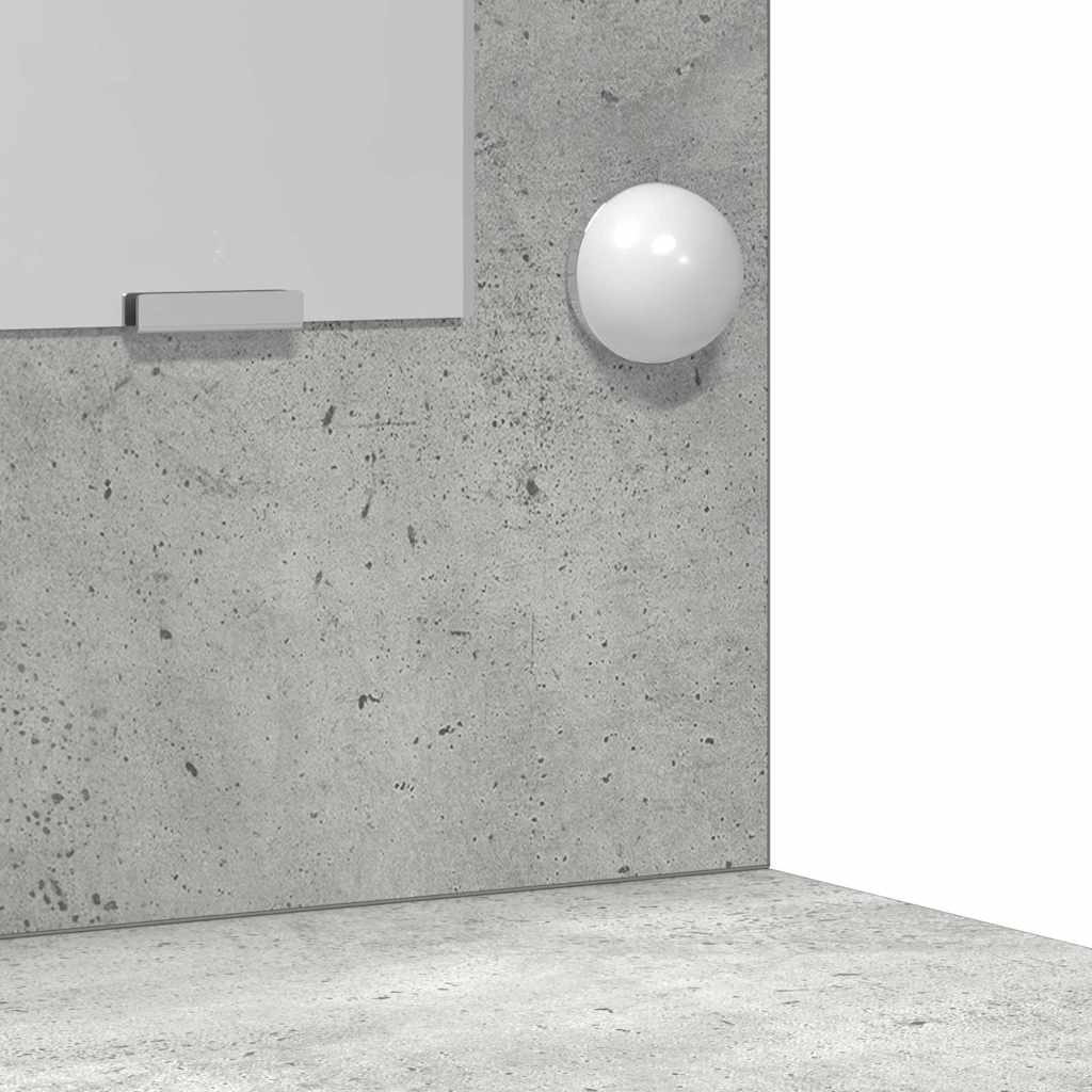 2 dalių makiažo staliuko komplektas su LED, betono pilkos spalvos inžineriniu medžiu