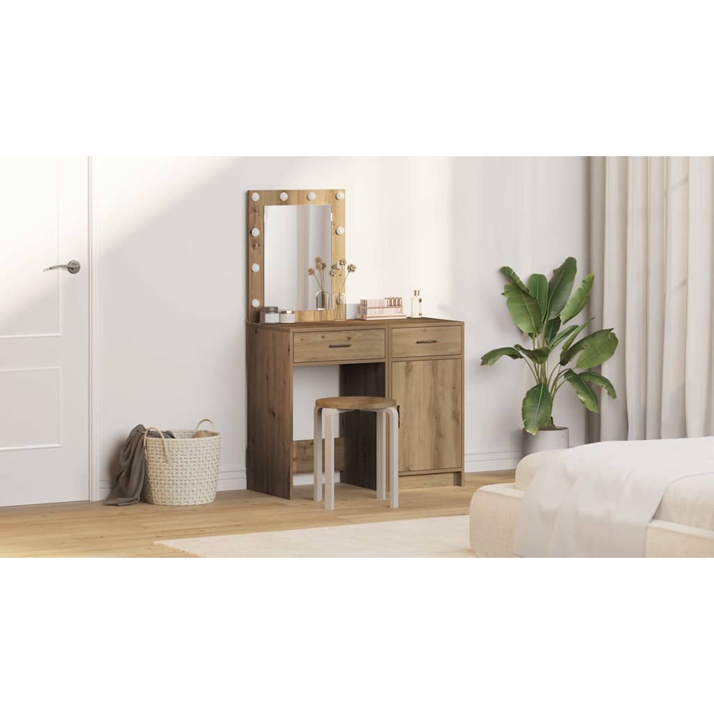 Makiažo stalas 2 pcs Ruda 50 x 41 x 135 cm Apdirbta mediena