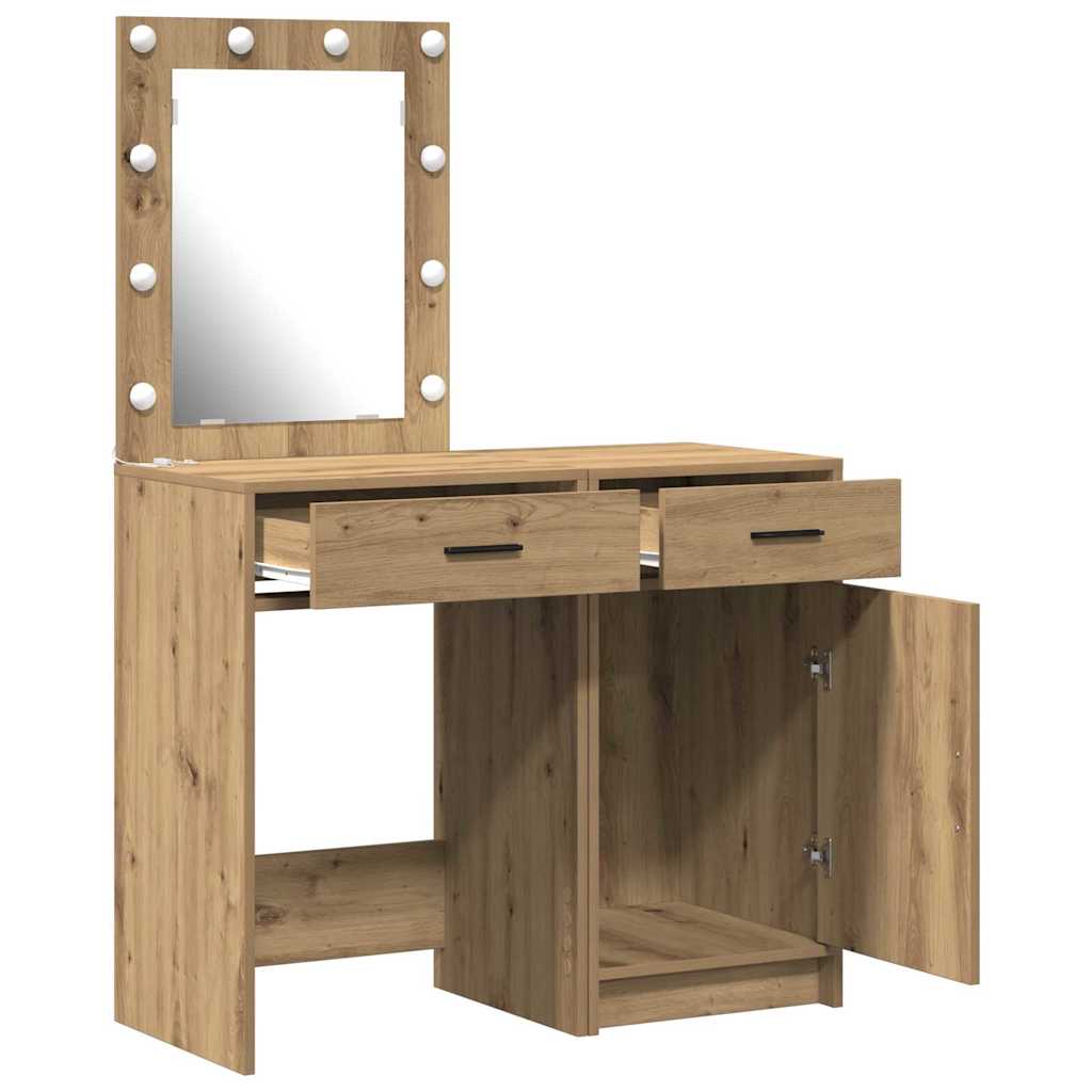 Makiažo stalas 2 pcs Ruda 50 x 41 x 135 cm Apdirbta mediena