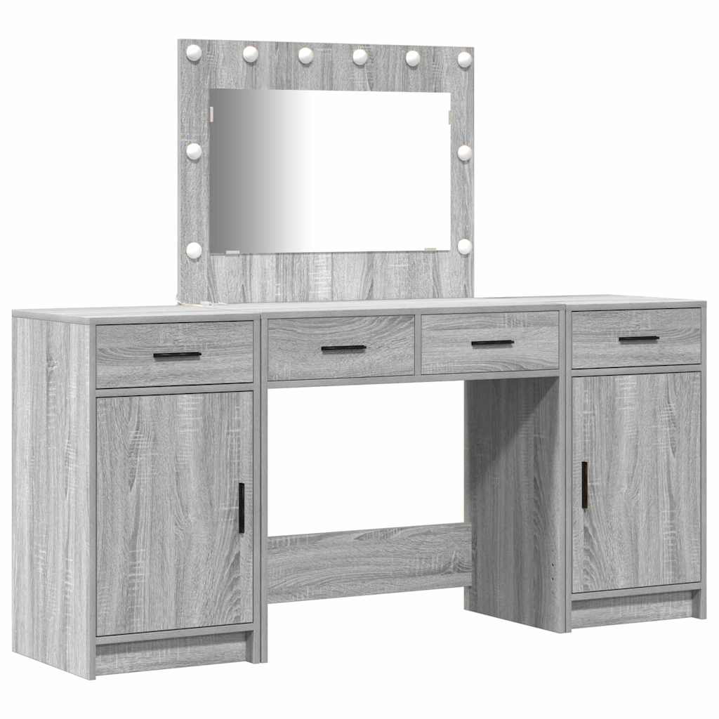 Makiažo stalas 3 pcs Pilka 40 x 41 x 75 cm Apdirbta mediena