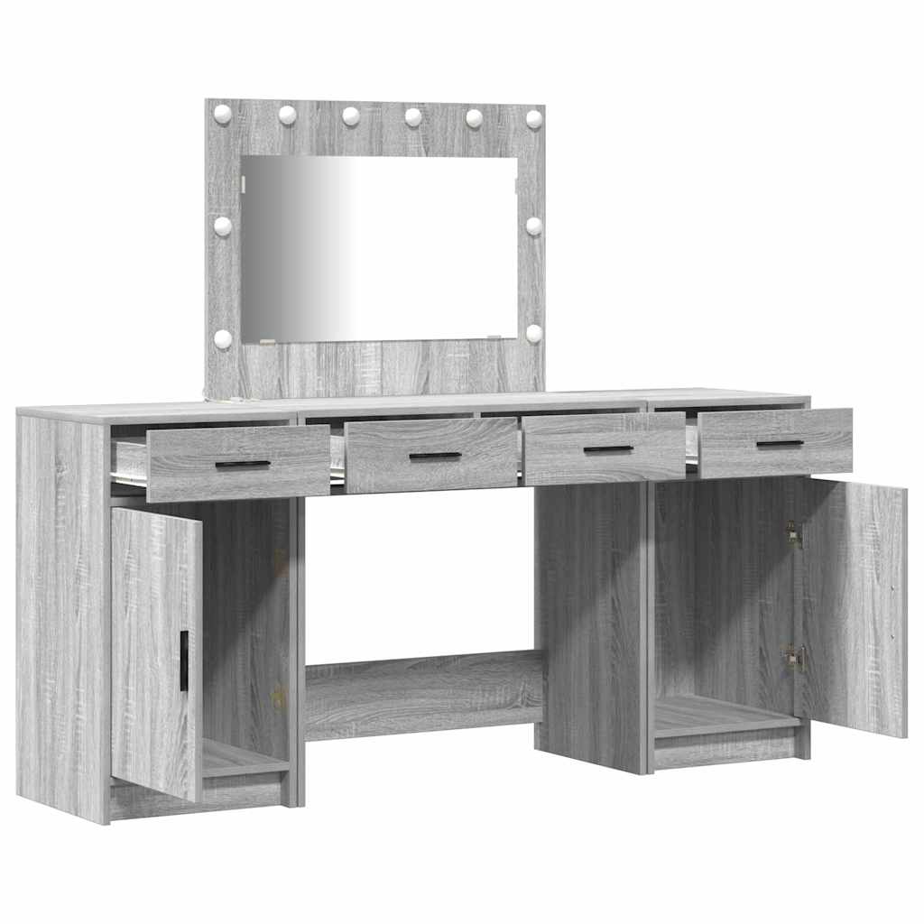 Makiažo stalas 3 pcs Pilka 40 x 41 x 75 cm Apdirbta mediena