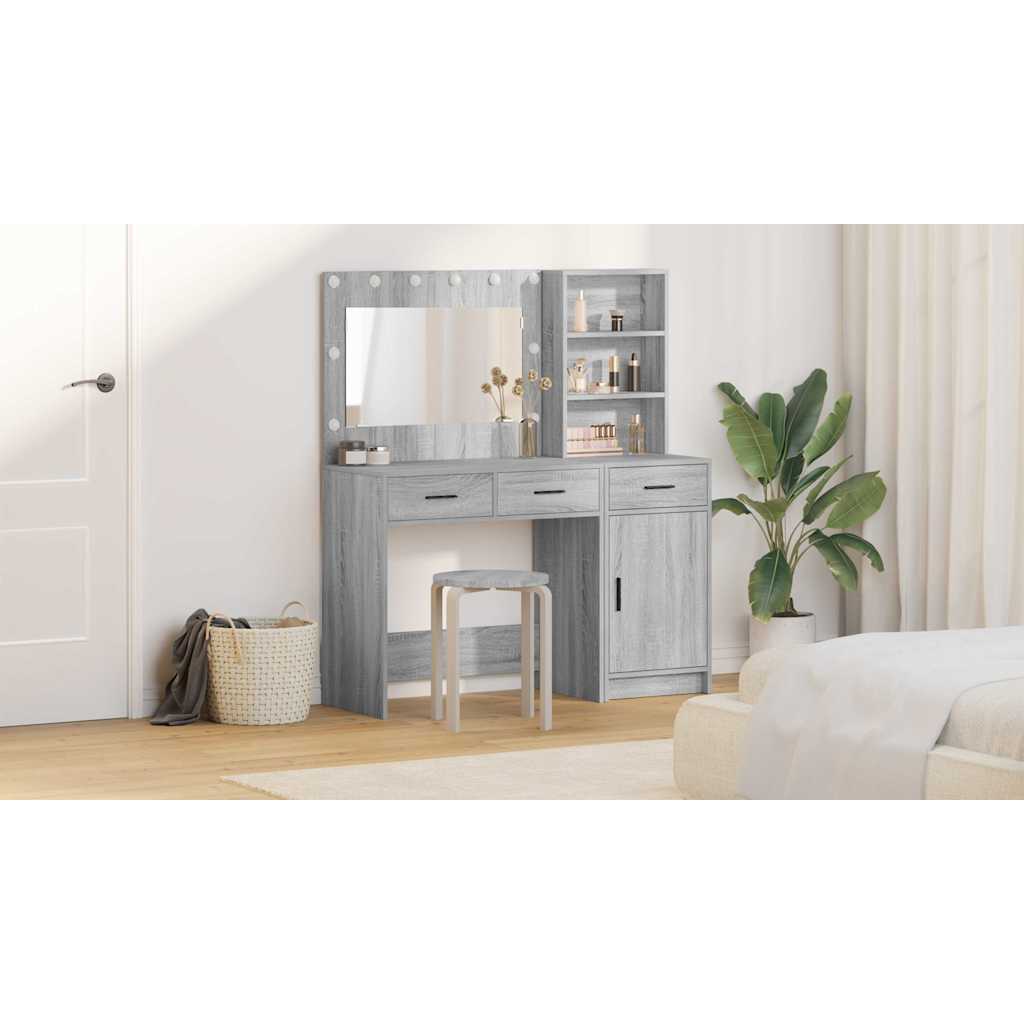 Makiažo stalas 2 pcs Pilka 78.5 x 41 x 135 cm Apdirbta mediena