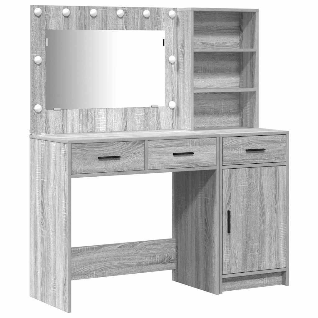 Makiažo stalas 2 pcs Pilka 78.5 x 41 x 135 cm Apdirbta mediena