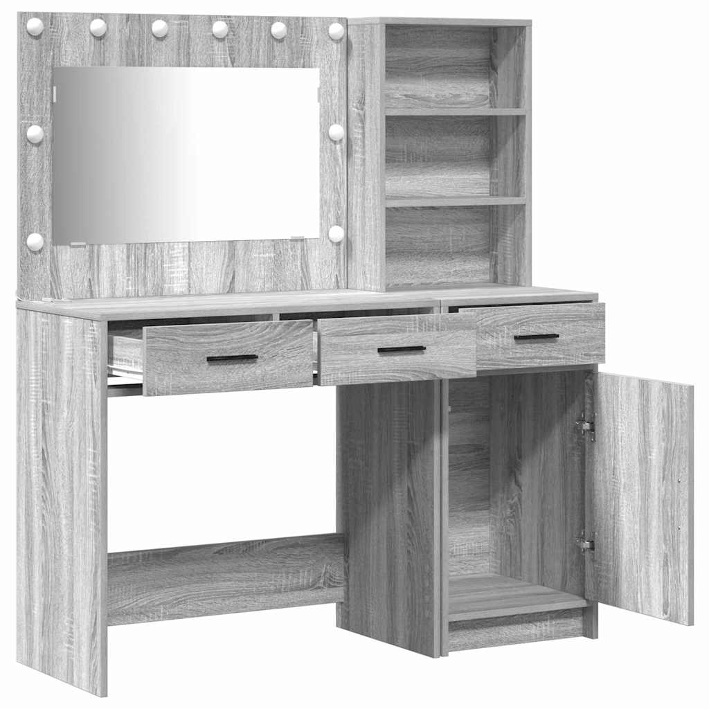 Makiažo stalas 2 pcs Pilka 78.5 x 41 x 135 cm Apdirbta mediena