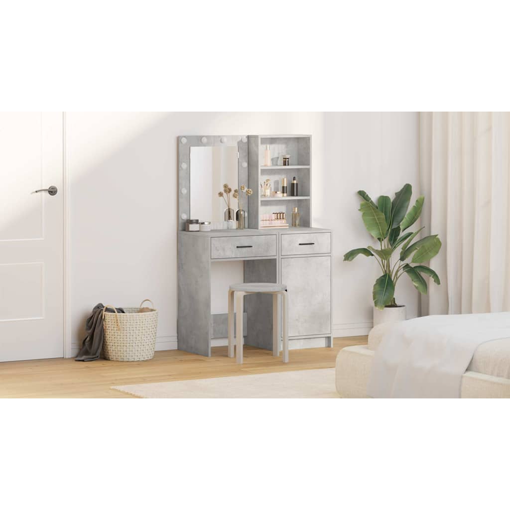 Tualetės rinkinys 2 pcs Betono pilka 50 x 41 x 135 cm