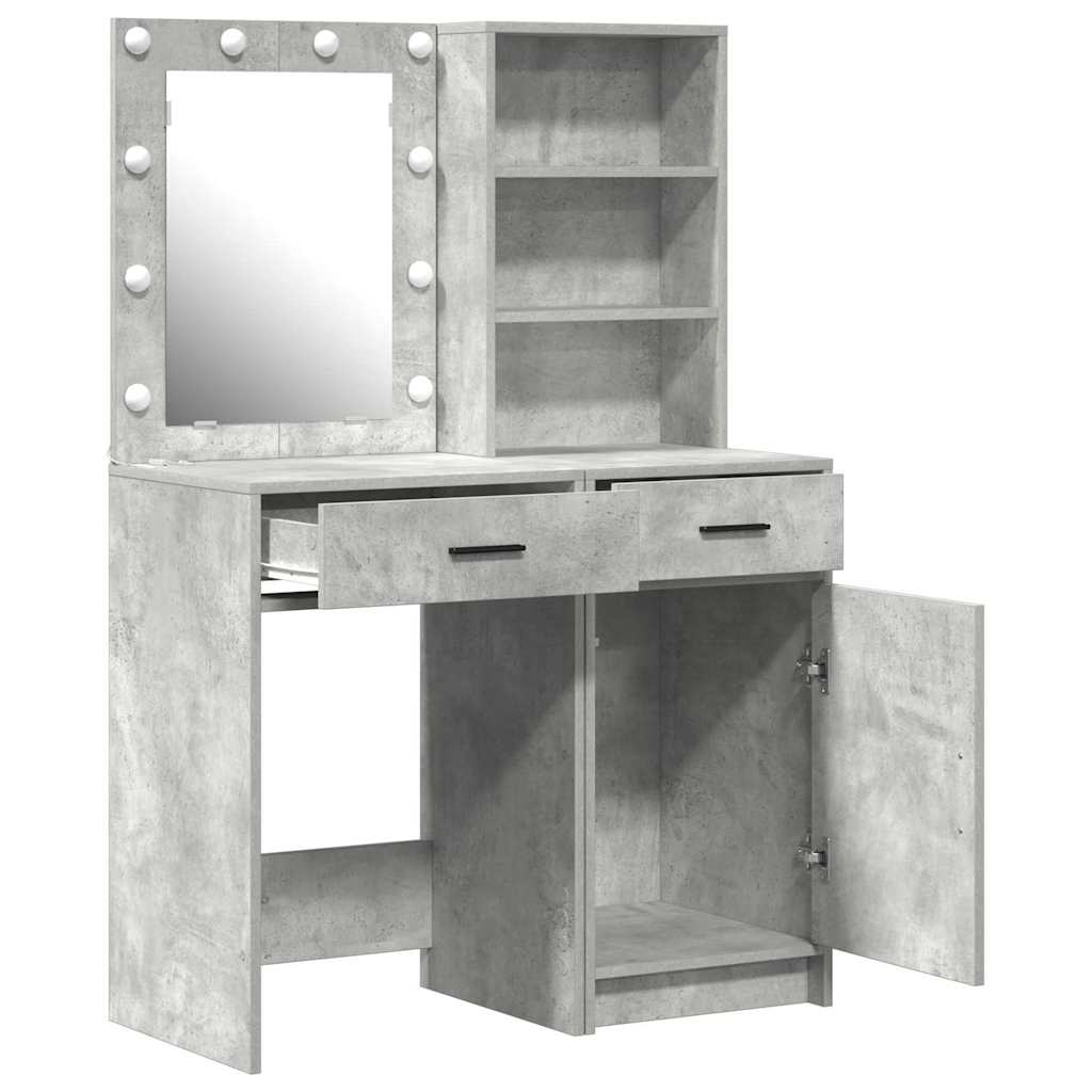 Tualetės rinkinys 2 pcs Betono pilka 50 x 41 x 135 cm