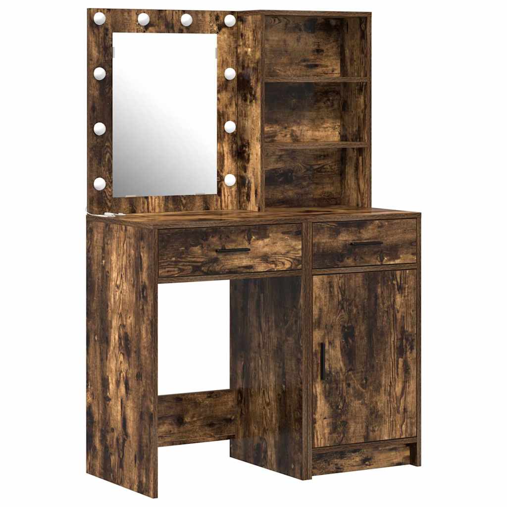 Vanity set 2 pcs Smoked oak 50 x 41 x 135 cm