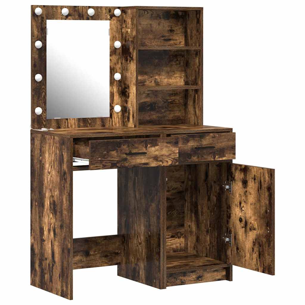 Vanity set 2 pcs Smoked oak 50 x 41 x 135 cm