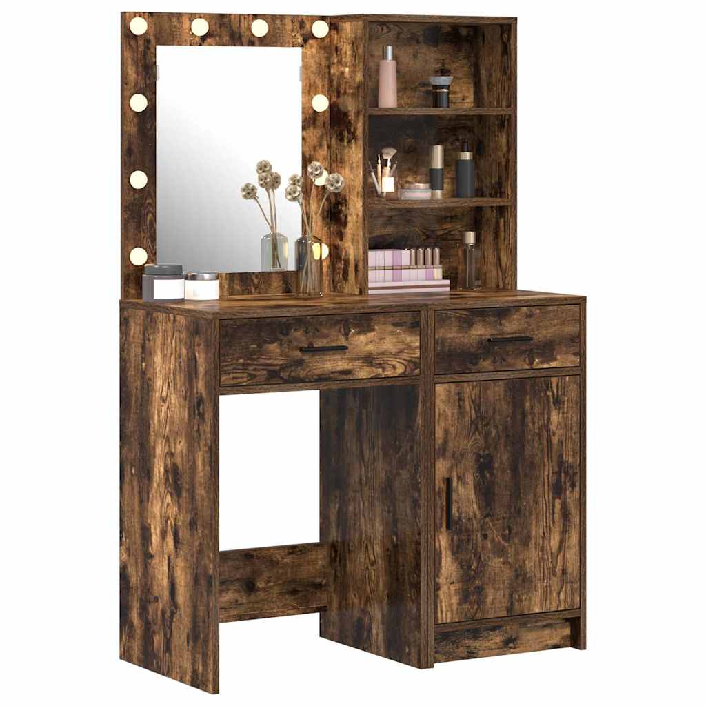 Vanity set 2 pcs Smoked oak 50 x 41 x 135 cm