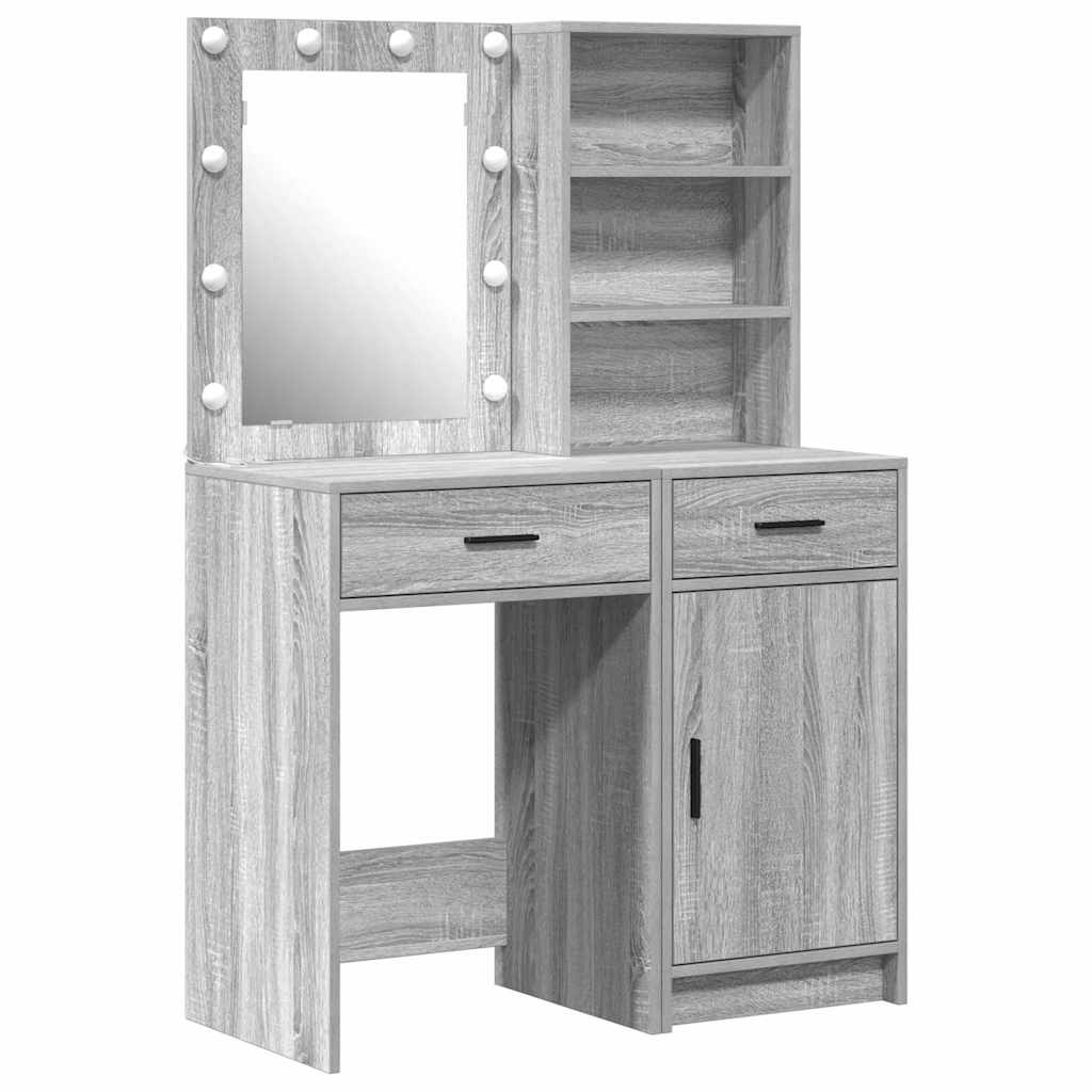 Tualetės rinkinys 2 pcs Pilka sonoma ąžuolo 50 x 41 x 135 cm