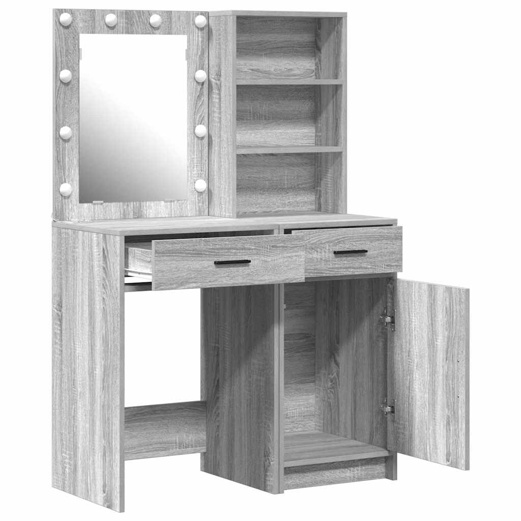 Tualetės rinkinys 2 pcs Pilka sonoma ąžuolo 50 x 41 x 135 cm