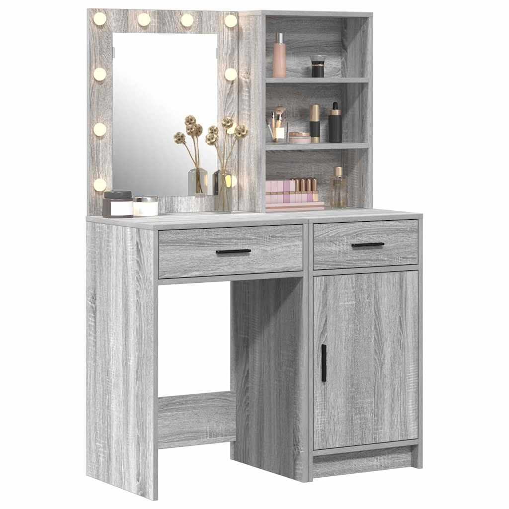 Tualetės rinkinys 2 pcs Pilka sonoma ąžuolo 50 x 41 x 135 cm