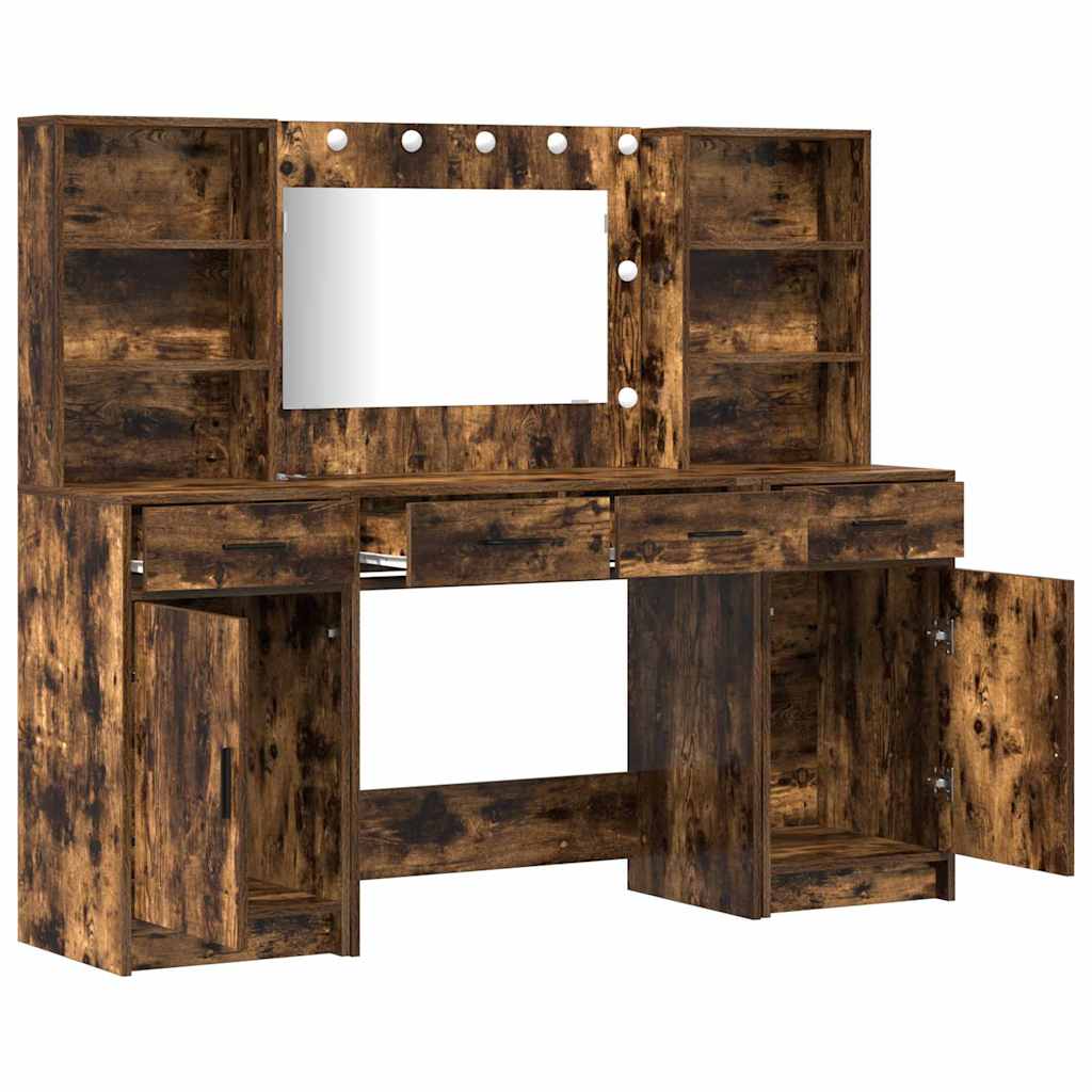 Tualetės rinkinys 3 pcs Rūkyta ąžuolas 78.5 x 41 x 135 cm