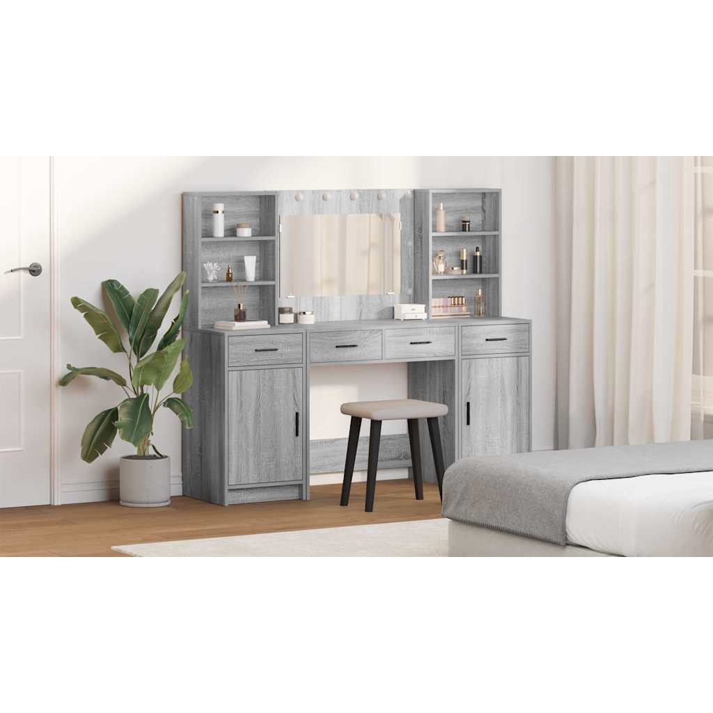 Tualetės rinkinys 3 pcs Pilka sonoma ąžuolo 78.5 x 41 x 135 cm