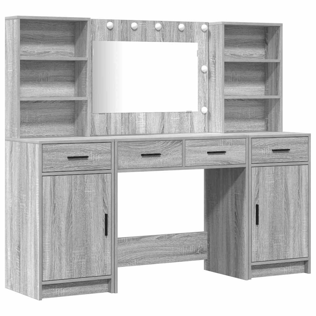 Dressing table set 3 pcs Sonoma oak grey 78.5 x 41 x 135 cm