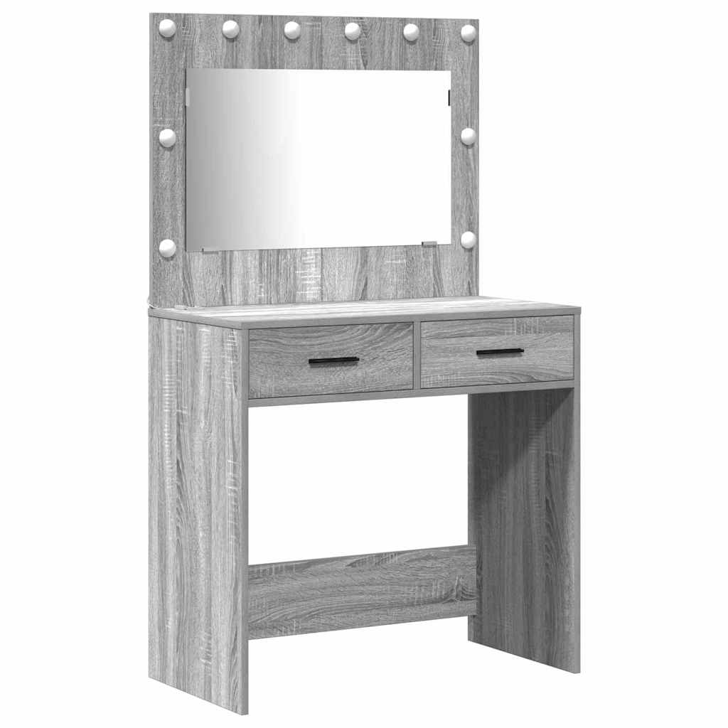 Dressing table set 3 pcs Sonoma oak grey 78.5 x 41 x 135 cm