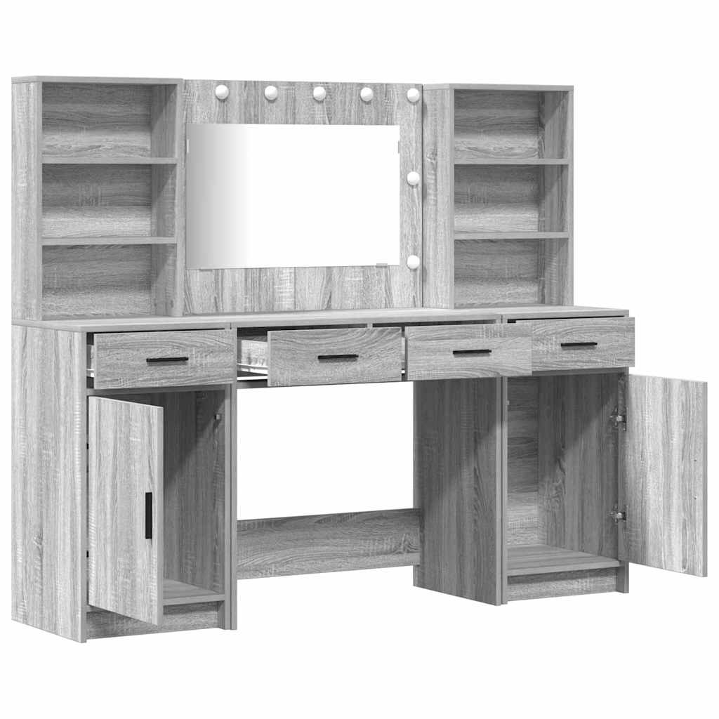 Dressing table set 3 pcs Sonoma oak grey 78.5 x 41 x 135 cm