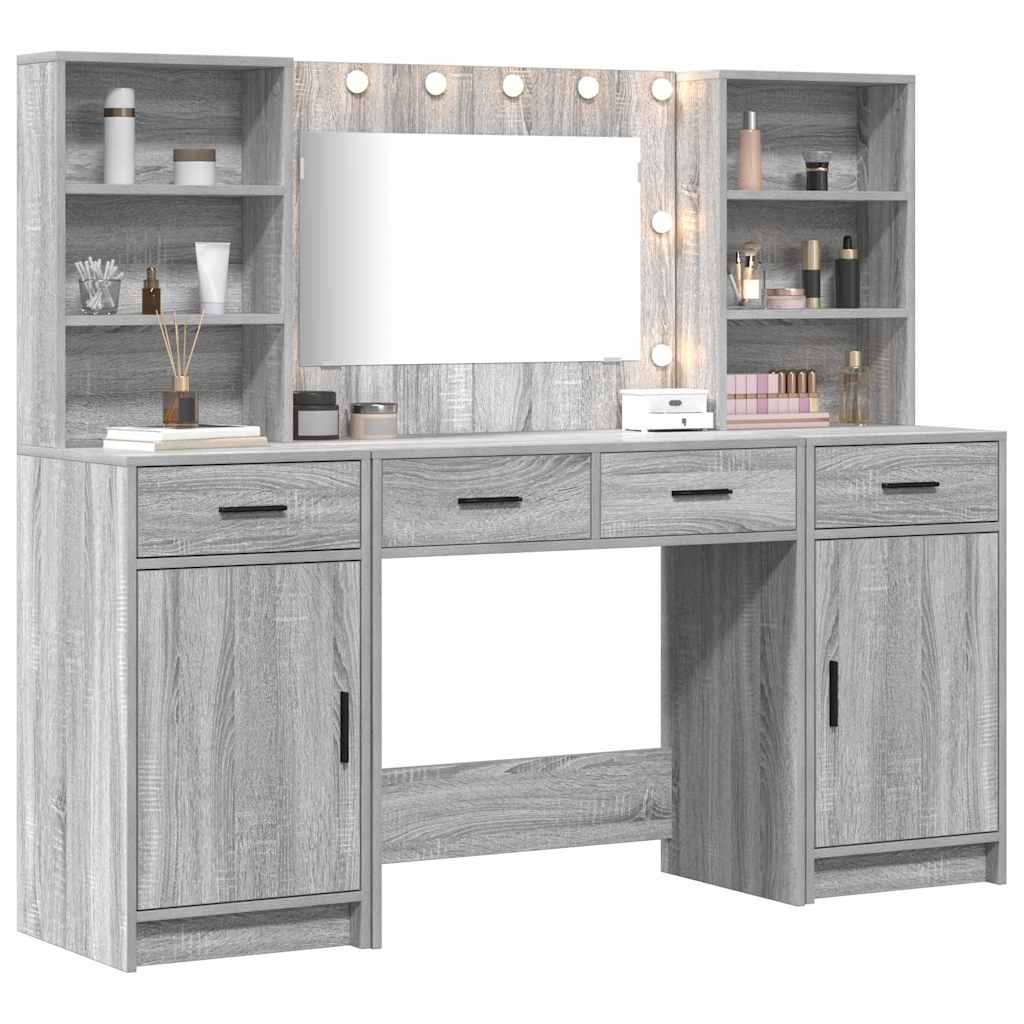 Dressing table set 3 pcs Sonoma oak grey 78.5 x 41 x 135 cm
