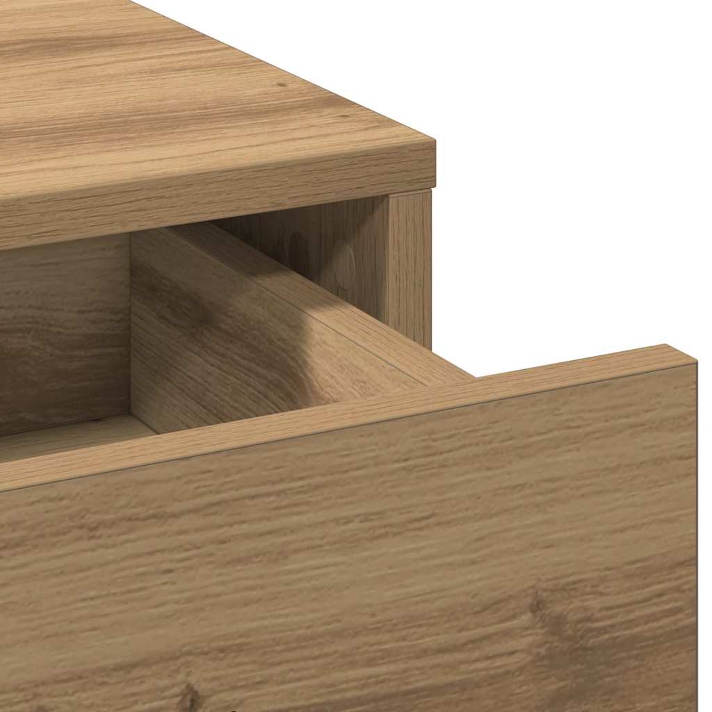 Dressing table set with LED 3 pcs Craftsman oak