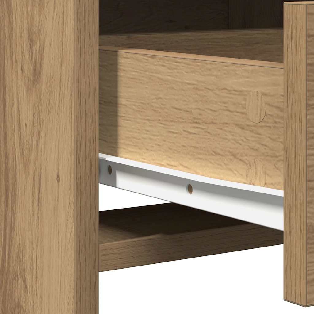 Dressing table set with LED 3 pcs Craftsman oak