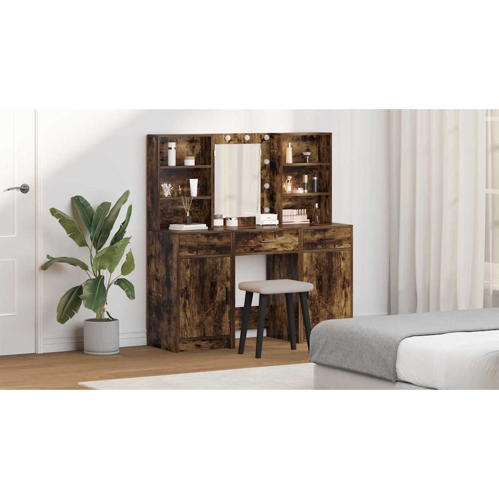 Vanity set 3 pcs Smoked oak 50 x 41 x 135 cm