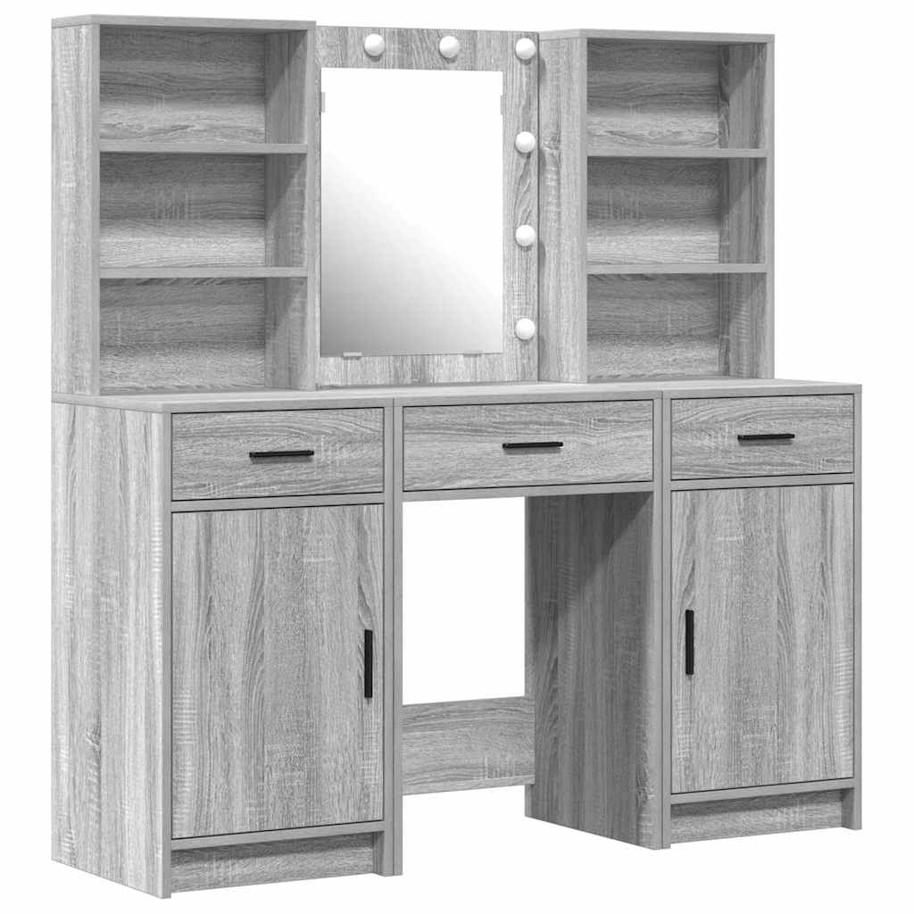 Tualetės rinkinys 3 pcs Pilka sonoma ąžuolo 50 x 41 x 135 cm