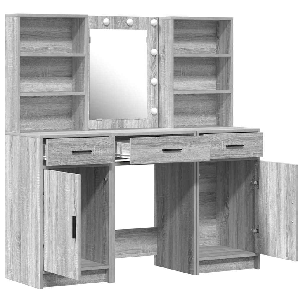 Tualetės rinkinys 3 pcs Pilka sonoma ąžuolo 50 x 41 x 135 cm