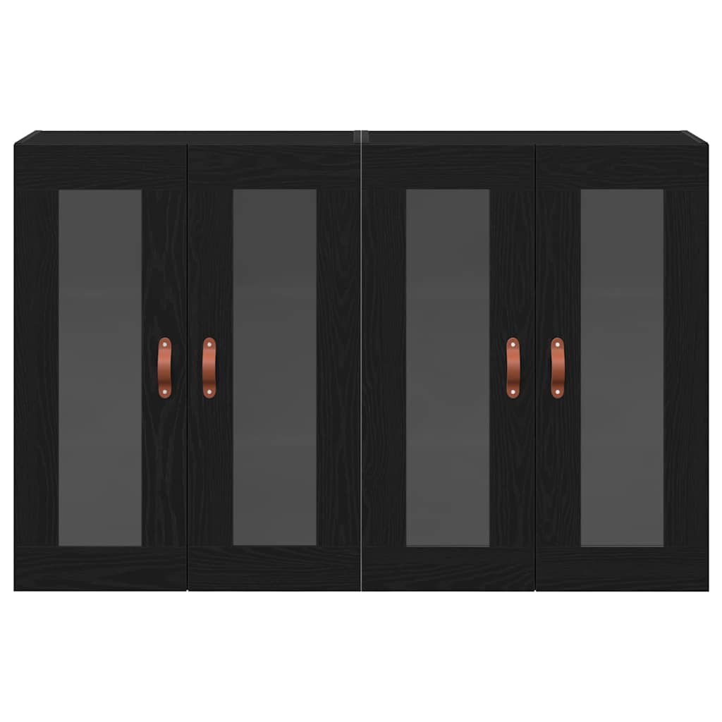 Wall Cabinets 2 pcs Black 69.5x34x90 cm Engineered wood