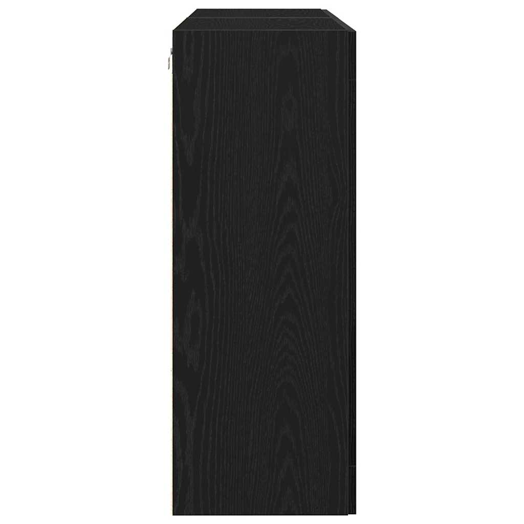 Wall Cabinets 2 pcs Black 69.5x34x90 cm Engineered wood