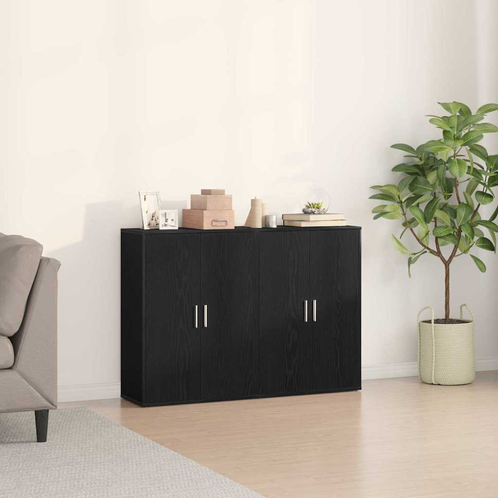 Sideboard 2 pcs Black 60x31x84 cm Engineered wood