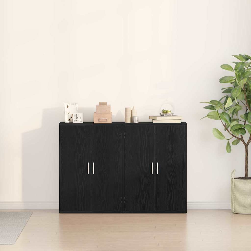 Sideboard 2 pcs Black 60x31x84 cm Engineered wood