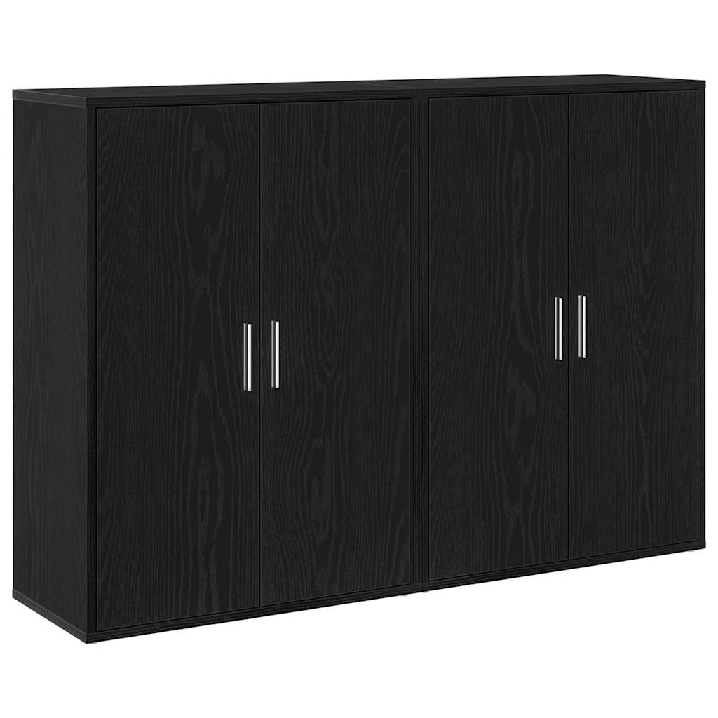 Sideboard 2 pcs Black 60x31x84 cm Engineered wood
