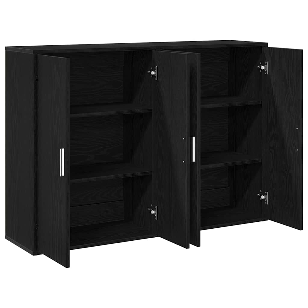 Sideboard 2 pcs Black 60x31x84 cm Engineered wood