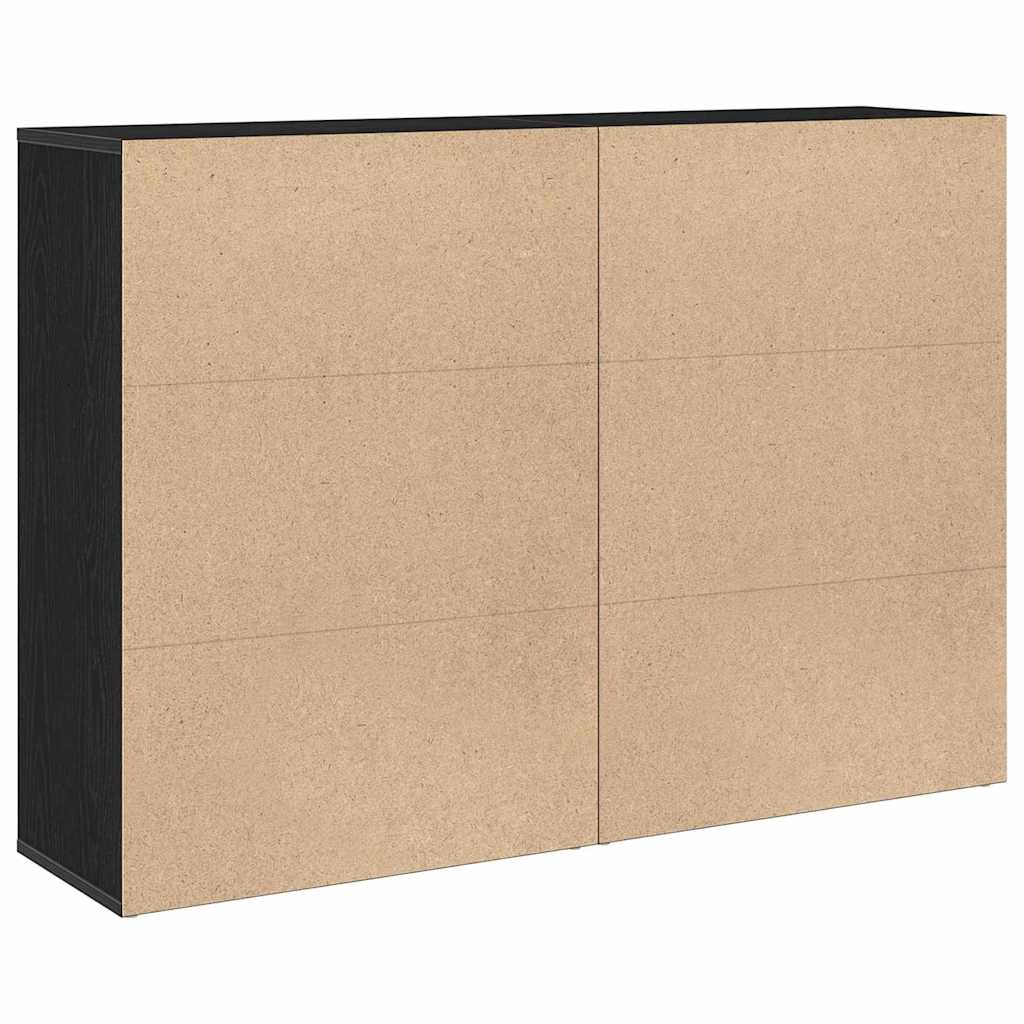 Sideboard 2 pcs Black 60x31x84 cm Engineered wood