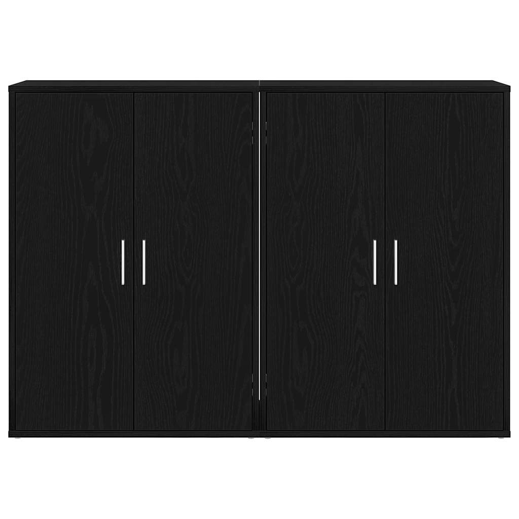 Sideboard 2 pcs Black 60x31x84 cm Engineered wood