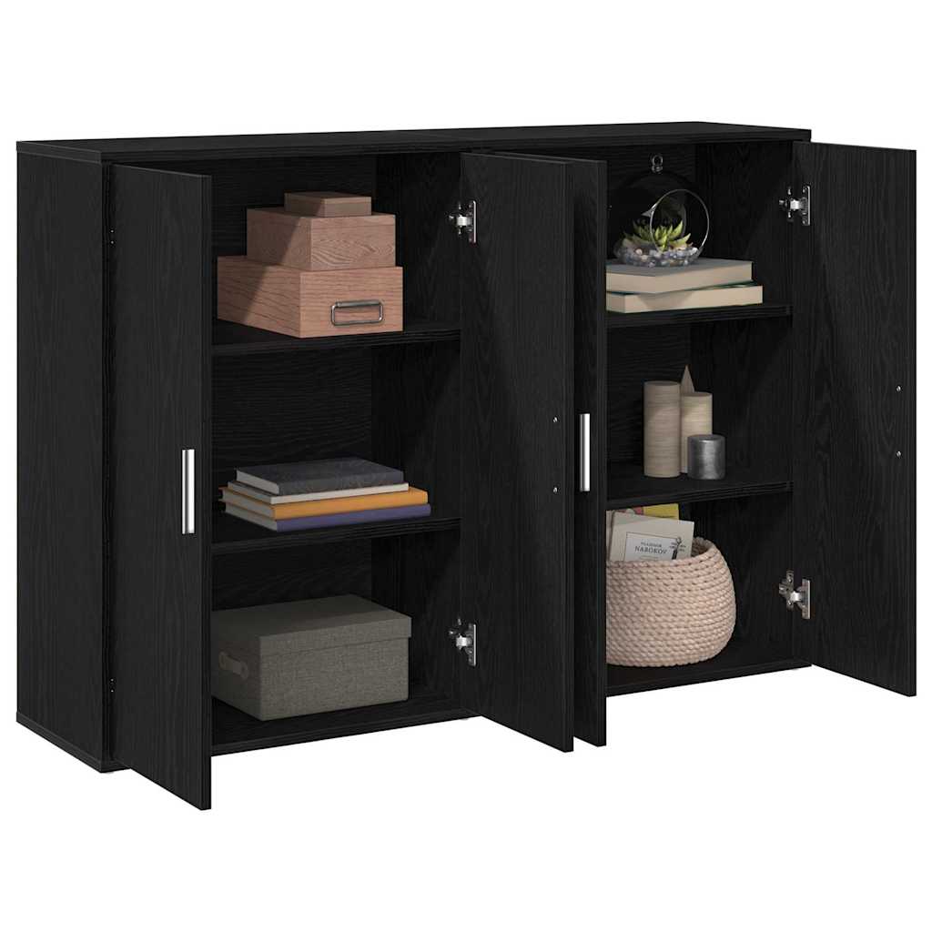 Sideboard 2 pcs Black 60x31x84 cm Engineered wood