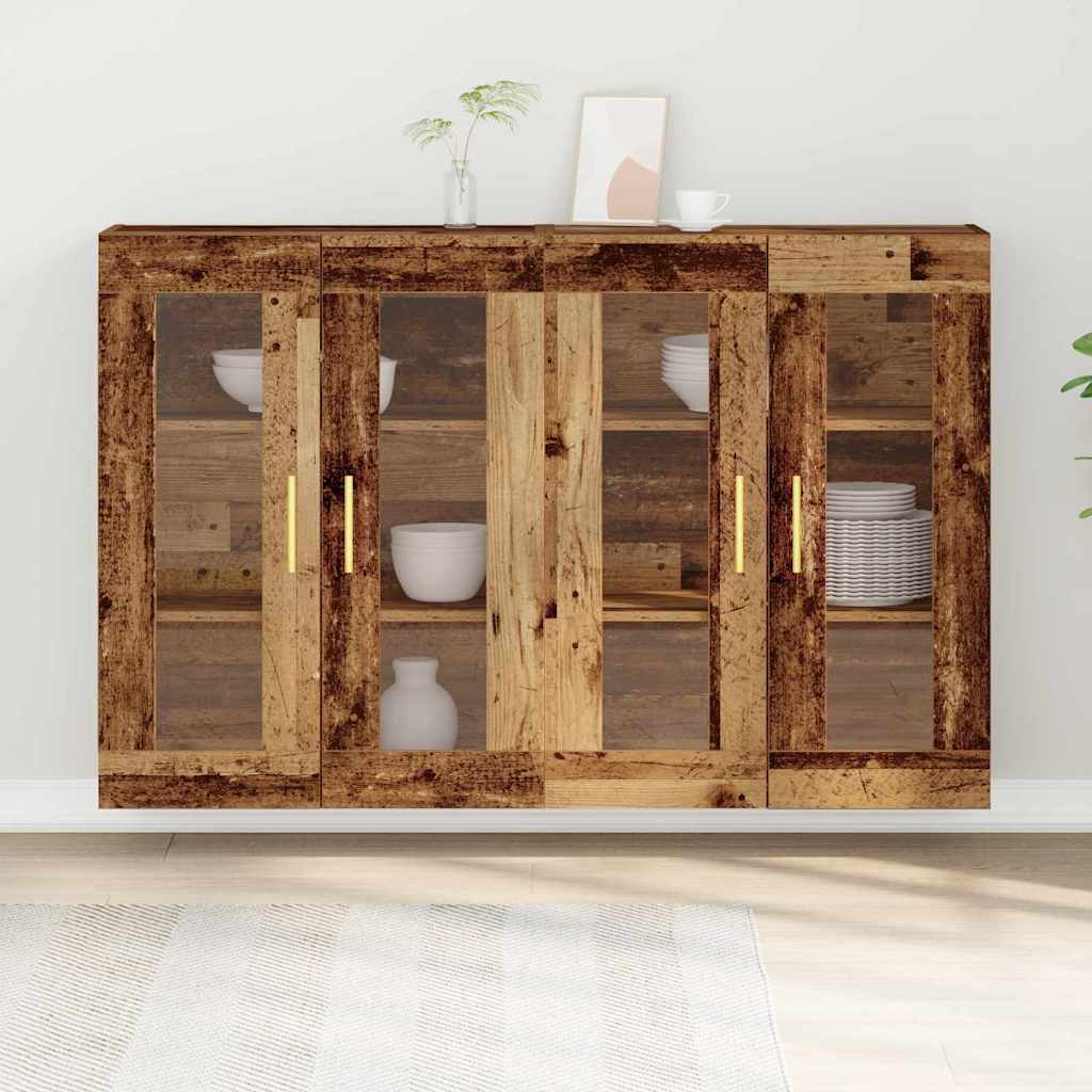 Sieniniai spintelės 2 vnt Senas medis 69,5x34x90 cm Dirbtinė mediena