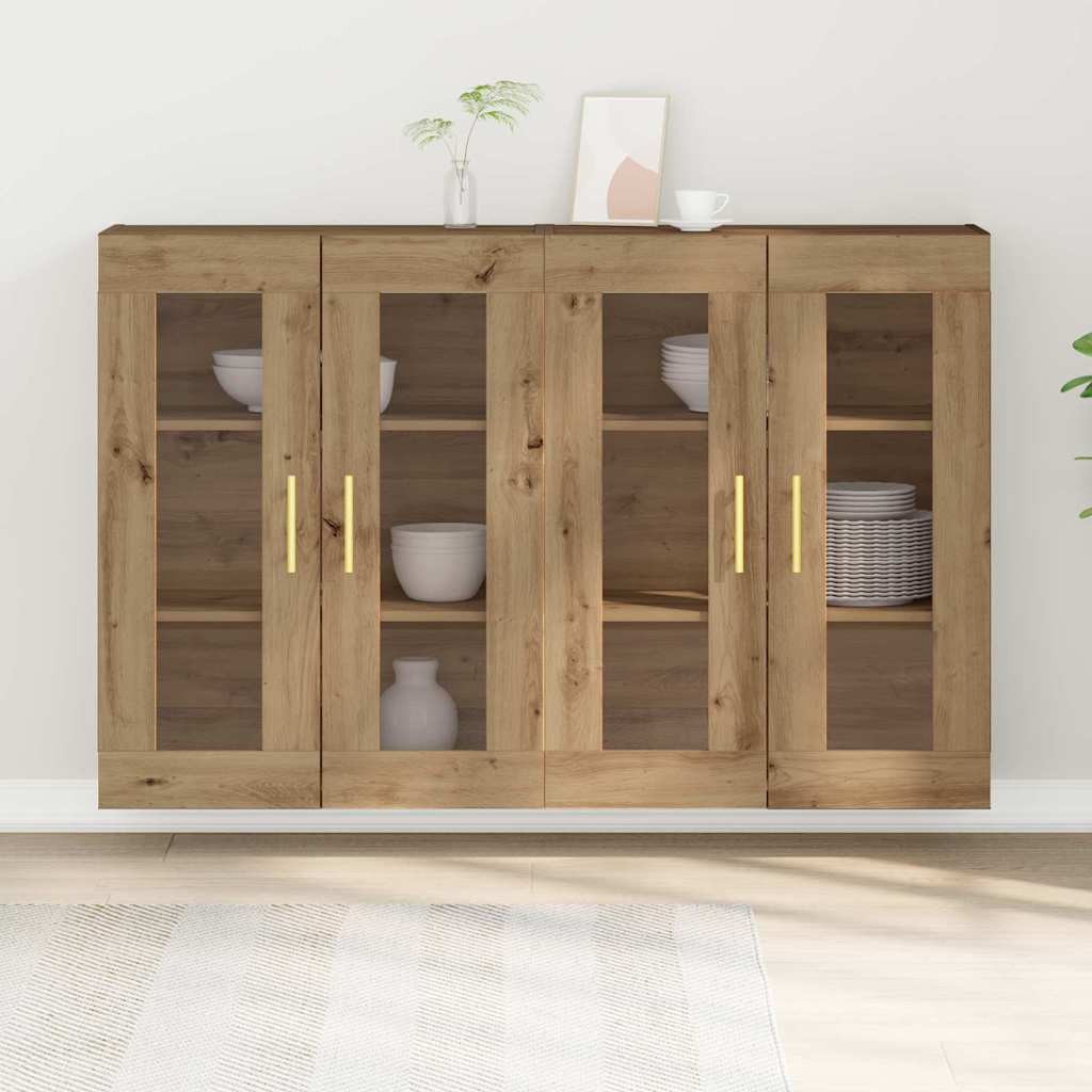Sieniniai spintelių rinkinys 2 vnt. Amatų ąžuolo 69,5x34x90 cm Inžinerinė mediena