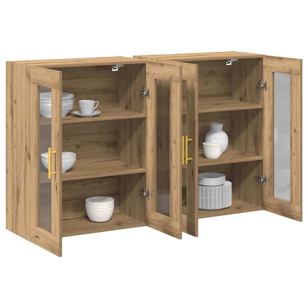 Sieniniai spintelių rinkinys 2 vnt. Amatų ąžuolo 69,5x34x90 cm Inžinerinė mediena